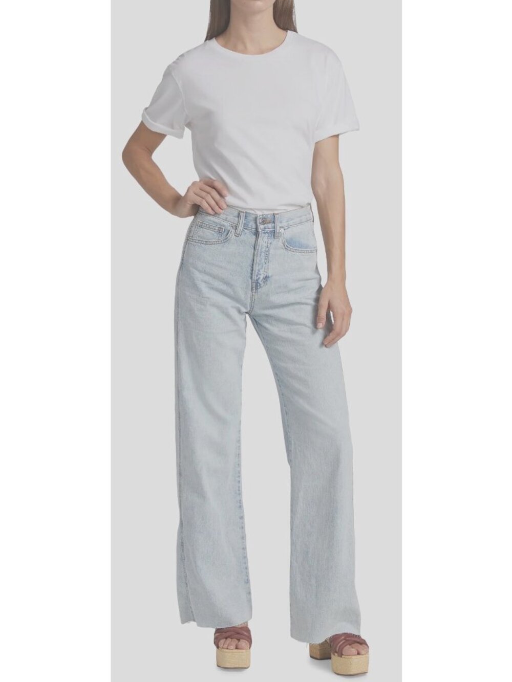 VERONICA BEARD Taylor High-Rise Stretch Wide-Leg Jeans SIZE 25